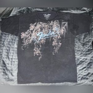 FENDER - CUSTOM SHOP BLACK MENS T SHIRT LARGE L Guitar Tee Stratocaster